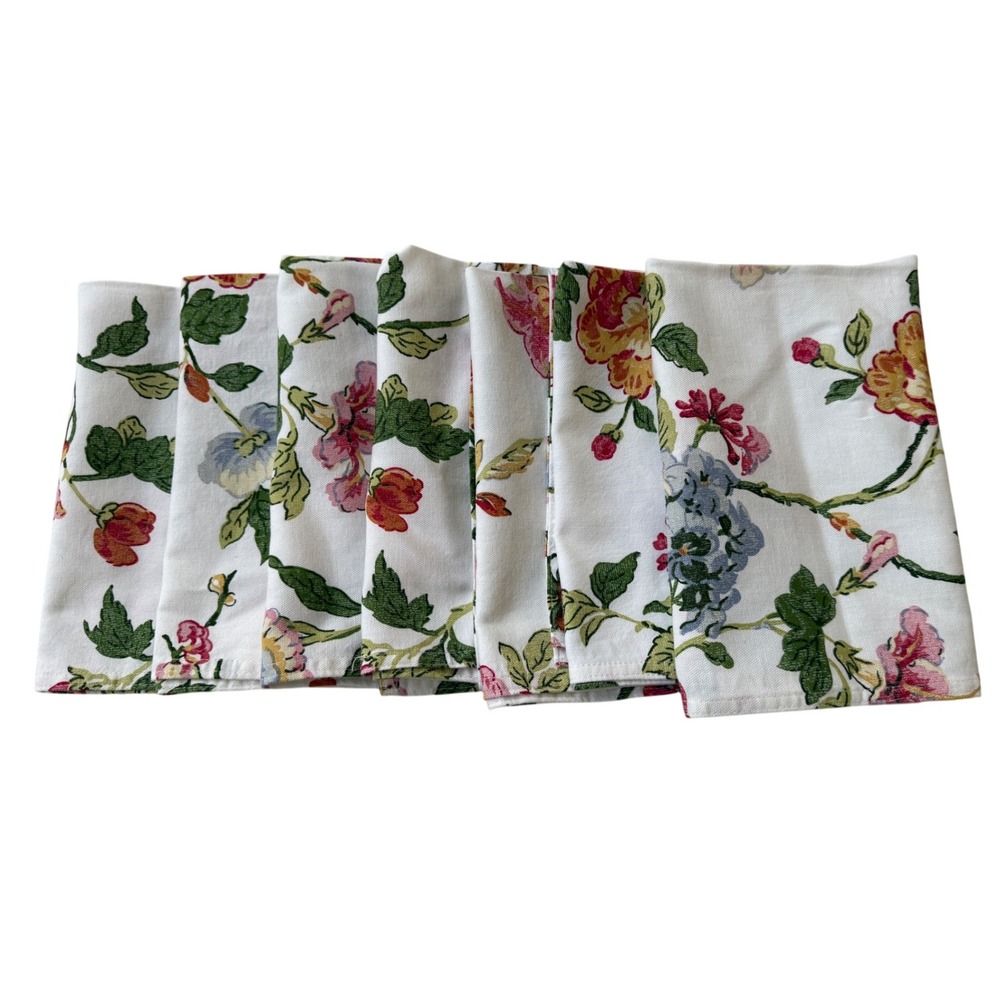 Lauren Ralph Lauren Set of 7 Daniella Floral Cotton Napkin 20x19 Vintage Cottage